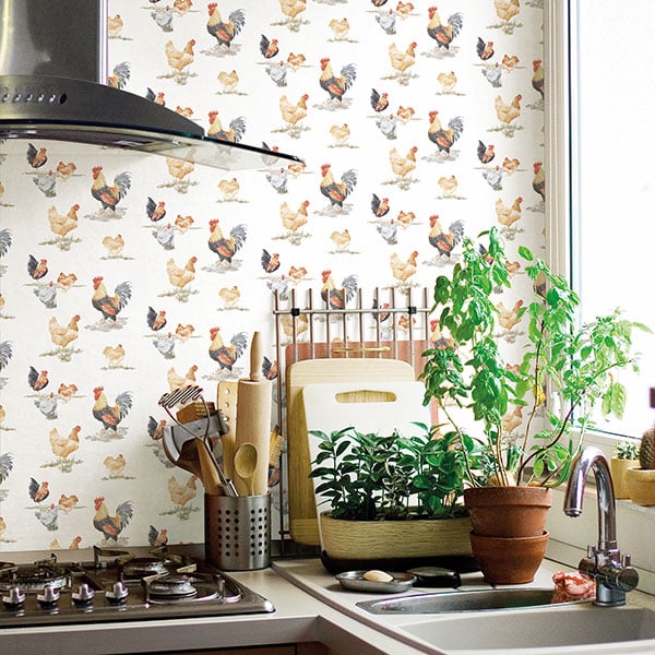Galerie Wallpaper Product code: G45415R - Just Kitchens Wallpaper Collection - Black Red Beige Colours - Free Range Design