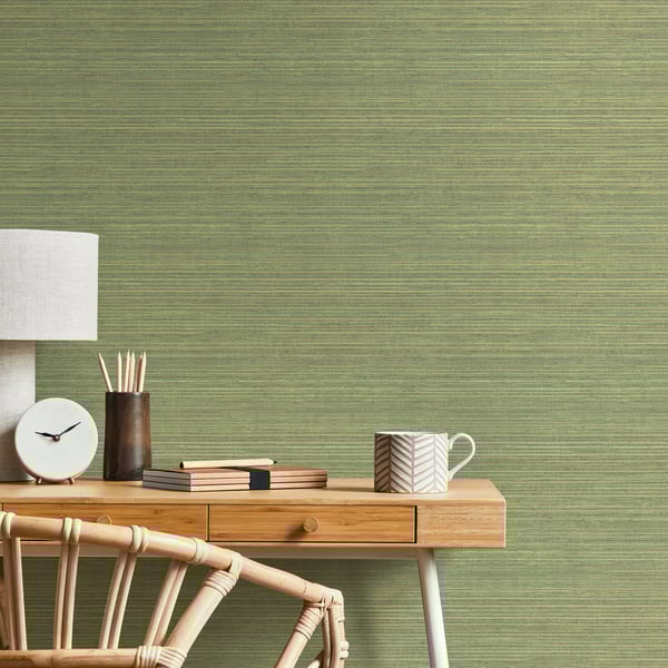 Galerie Wallpaper Product code: G45422_2 - Natural FX 2 Wallpaper Collection - Green Colours - Grasscloth Design