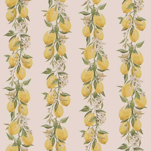 Galerie Wallpaper Product code: G45440 - Just Kitchens Wallpaper Collection - Yellow Beige Colours - Lemon Stripe Design