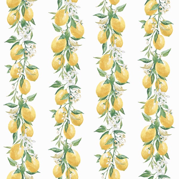 Galerie Wallpaper Product code: G45441 - Just Kitchens Wallpaper Collection - Yellow White Green Colours - Lemon Stripe Design