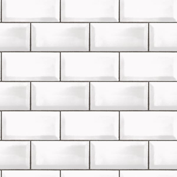 Galerie Wallpaper Product code: G45445 - Just Kitchens Wallpaper Collection - Black White Colours - Metro Tile Design