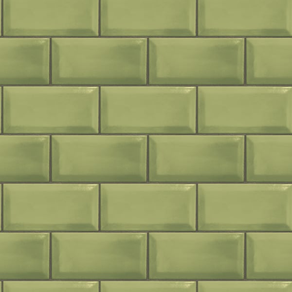 Galerie Wallpaper Product code: G45446 - Just Kitchens Wallpaper Collection - Green Colours - Metro Tile Design