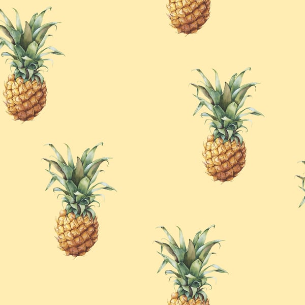 Galerie Wallpaper Product code: G45452 - Just Kitchens Wallpaper Collection - Yellow Colours - Pineapples Design