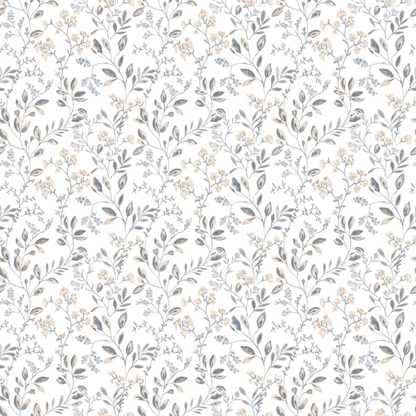 Galerie Wallpaper Product code: G45454 - Just Kitchens Wallpaper Collection - Grey Beige Colours - Spring Leaf Trail Design