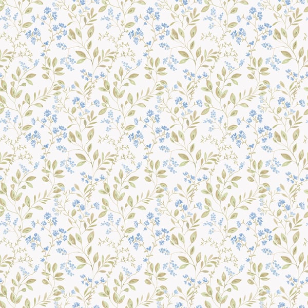 Galerie Wallpaper Product code: G45455 - Just Kitchens Wallpaper Collection - Blue Green Colours - Spring Leaf Trail Design