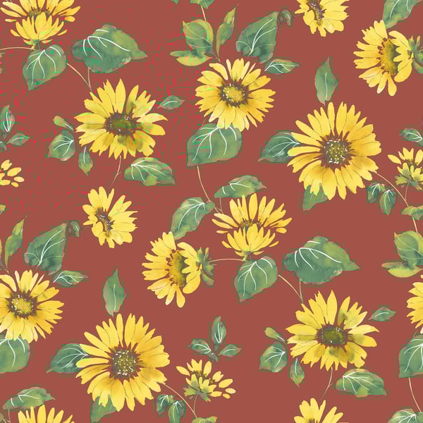 Galerie Wallpaper Product code: G45459 - Just Kitchens Wallpaper Collection - Red Yellow Colours - Sunflower Trail Design