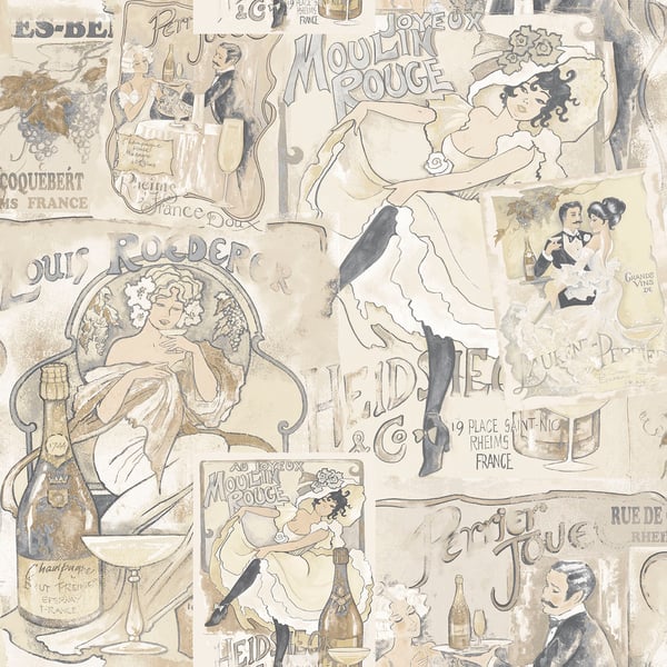 Galerie Wallpaper Product code: G56114 - Nostalgie Wallpaper Collection - Beige Colours - Champagne Posters Design