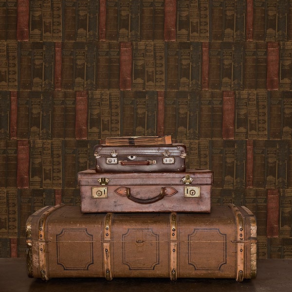 Galerie Wallpaper Product code: G56132R - Nostalgie Wallpaper Collection - Brown Colours - Library Books Design
