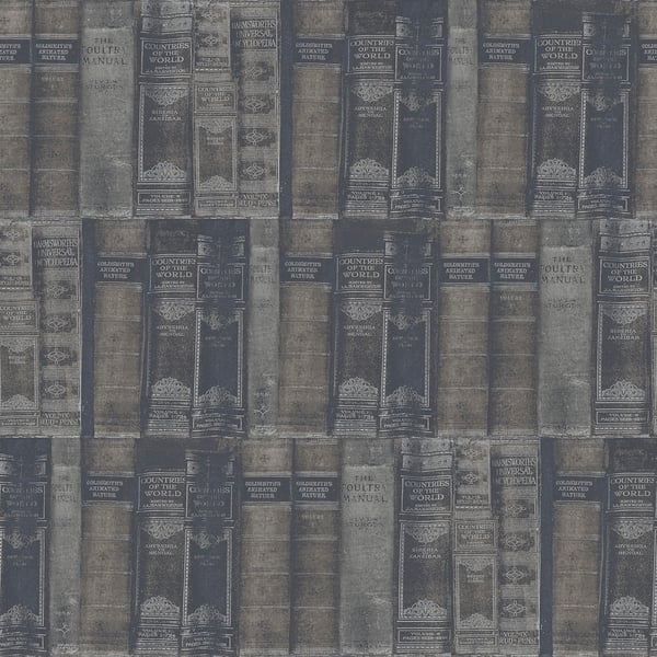 Galerie Wallpaper Product code: G56134 - Nostalgie Wallpaper Collection - Silver Grey Colours - Library Books Design