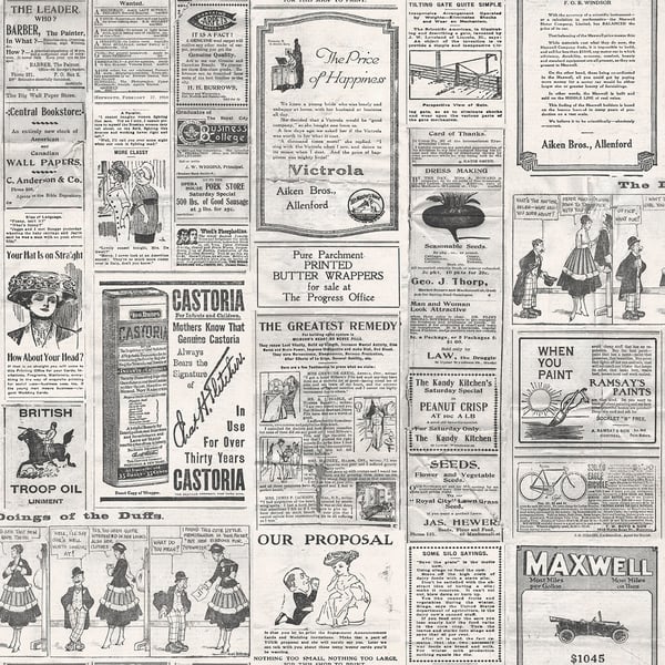 Galerie Wallpaper Product code: G56142 - Nostalgie Wallpaper Collection - Black Colours - Newspapers Design