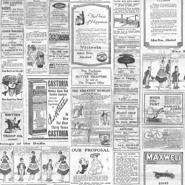 Galerie Wallpaper Product code: G56143 - Nostalgie Wallpaper Collection - Black Colours - Newspapers Design