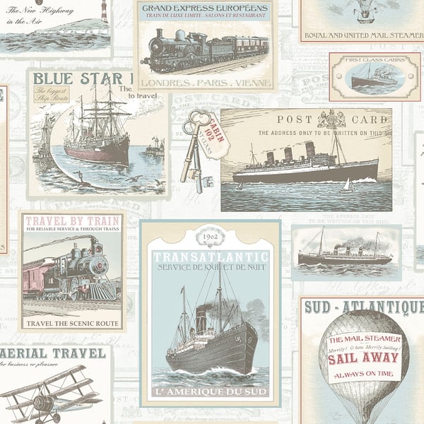 Galerie Wallpaper Product code: G56144 - Nostalgie Wallpaper Collection - Beige Colours - Travel Design