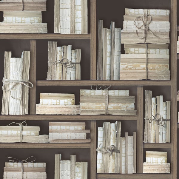 Galerie Wallpaper Product code: G56153 - Nostalgie Wallpaper Collection - Brown Colours - Natural books Design