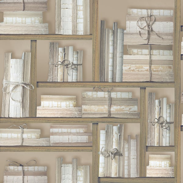 Galerie Wallpaper Product code: G56154 - Nostalgie Wallpaper Collection - Brown Colours - Natural books Design