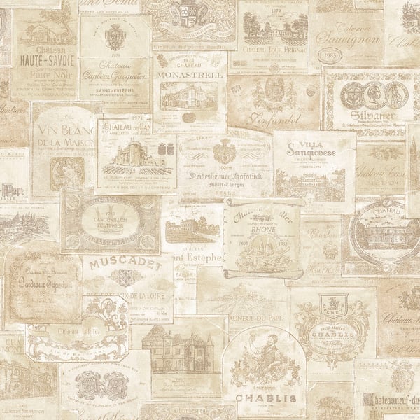 Galerie Wallpaper Product code: G56174 - Nostalgie Wallpaper Collection - Beige Colours - Wine Labels Design