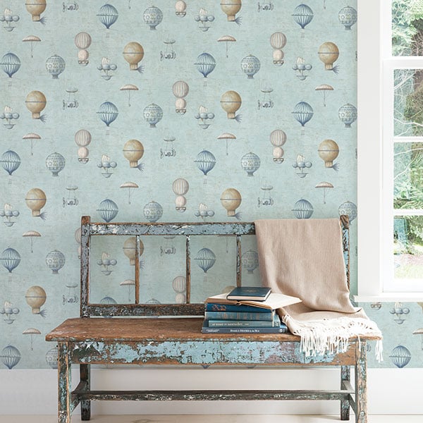 Galerie Wallpaper Product code: G56200R - Nostalgie Wallpaper Collection - Blue Colours - Air Ships Design