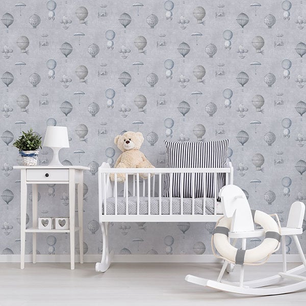 Galerie Wallpaper Product code: G56201R - Nostalgie Wallpaper Collection - Silver Grey Colours - Air Ships Design