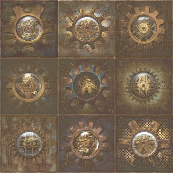 Galerie Wallpaper Product code: G56227 - Nostalgie Wallpaper Collection - Bronze Brown Colours - Industrial Tiles Design