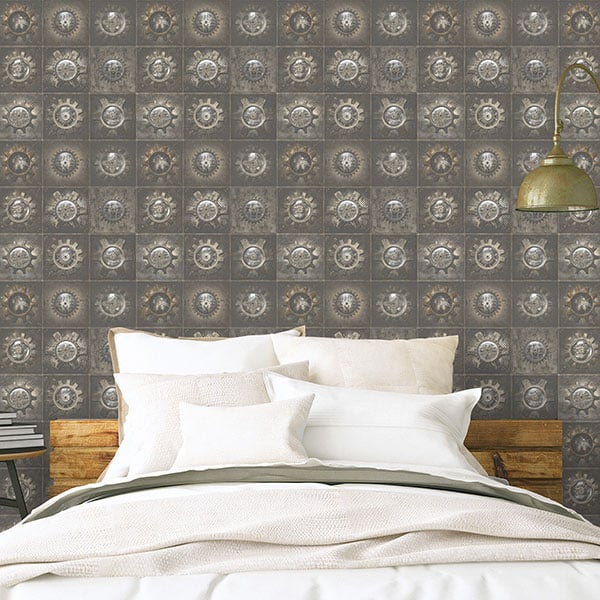 Galerie Wallpaper Product code: G56229R - Nostalgie Wallpaper Collection - Bronze Brown Colours - Industrial Tiles Design