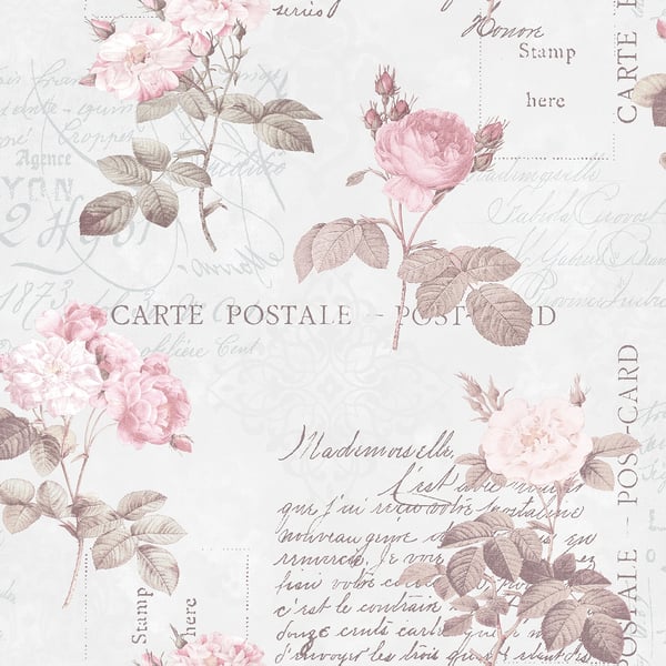 Galerie Wallpaper Product code: G56286 - Nostalgie Wallpaper Collection - Pink Colours - Postale Rose Design