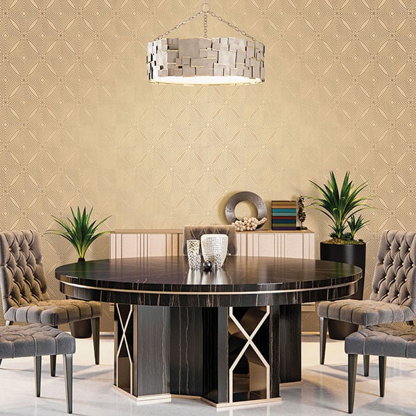 Galerie Wallpaper Product code: G67730R - Special Fx Wallpaper Collection - Yellow Gold Colours - Metallic Spiral Design