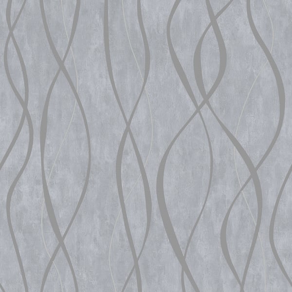 Galerie Wallpaper Product code: G67733 - Special Fx Wallpaper Collection - Silver Grey Colours - Glitter Ribbons Design