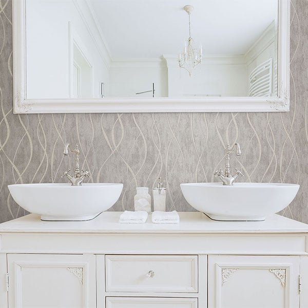 Galerie Wallpaper Product code: G67737R - Special Fx Wallpaper Collection - Gold Silver Brown Colours - Glitter Ribbons Design