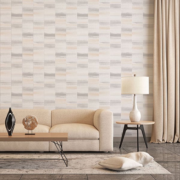 Galerie Wallpaper Product code: G67746R - Special Fx Wallpaper Collection - Silver Grey Beige Colours - Glitter Block Design