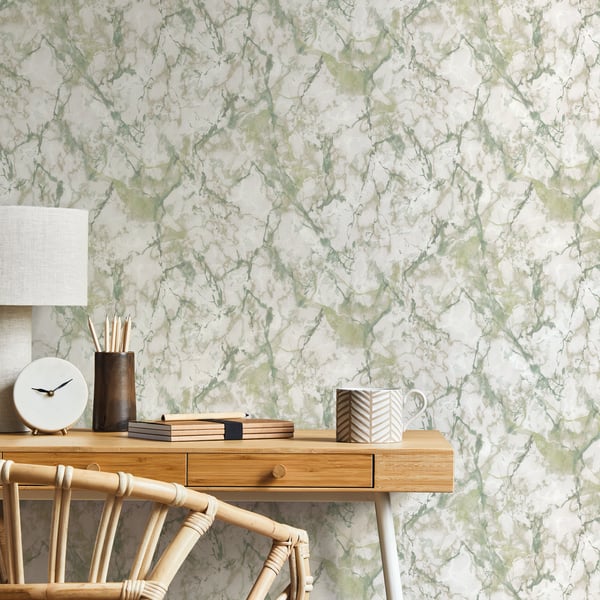 Galerie Wallpaper Product code: G67755_2 - Natural FX 2 Wallpaper Collection - Green Colours - Marble Design