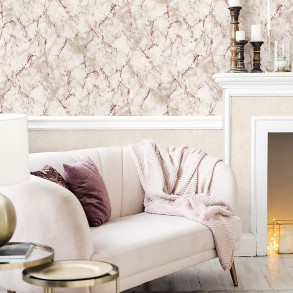 Galerie Wallpaper Product code: G67757_2 - Natural FX 2 Wallpaper Collection - Red Colours - Marble Design