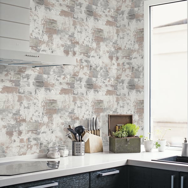 Galerie Wallpaper Product code: G67989_2 - Natural FX 2 Wallpaper Collection - Beige Brown Grey Colours - Brick Design