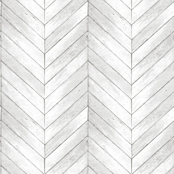 Galerie Wallpaper Product code: G68001 - Natural FX 2 Wallpaper Collection - White Grey Colours - Chevron Wood Design