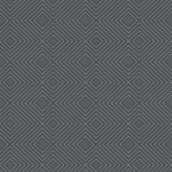 Galerie Wallpaper Product code: HO20002 - Home Wallpaper Collection - Black Metallic Colours - Geo Diamond Motif Design