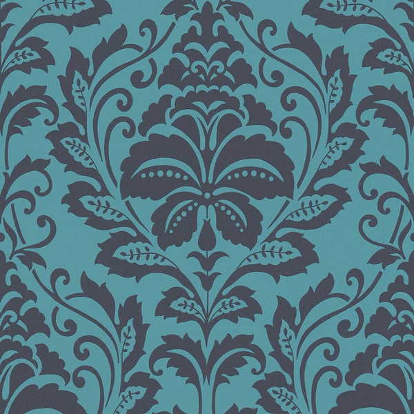 Galerie Wallpaper Product code: HO20023 - Home Wallpaper Collection - Blue Black Colours - Damask Motif Design