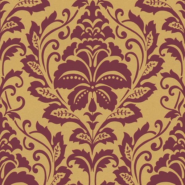 Galerie Wallpaper Product code: HO20027 - Home Wallpaper Collection - Orange Red Colours - Damask Motif Design