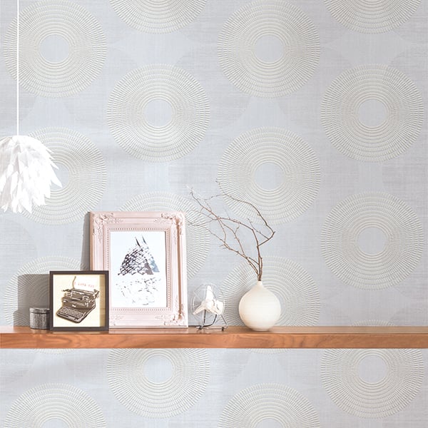 Galerie Wallpaper Product code: HO20031R - Home Wallpaper Collection - Grey White Colours - Circles Motif Design