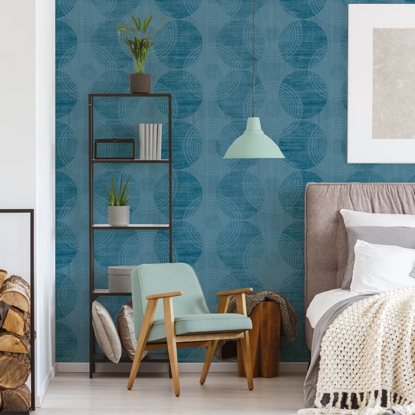 Galerie Wallpaper Product code: HO20032R - Home Wallpaper Collection - Blue Colours - Circles Motif Design