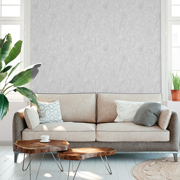 Galerie Wallpaper Product code: HO20044R - Home Wallpaper Collection - Beige Grey Colours - Floral Motif Design
