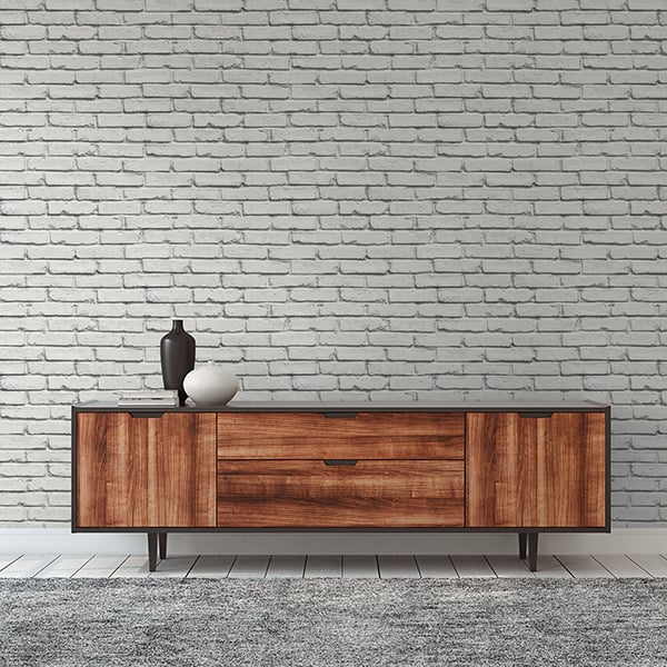 Galerie Wallpaper Product code: HO20057R - Home Wallpaper Collection - Cream Grey Colours - Brick Motif Design