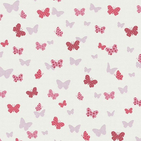 Galerie Wallpaper Product code: HO20067 - Home Wallpaper Collection - Lilac Red White Pink Colours - Butterfly Motif Design