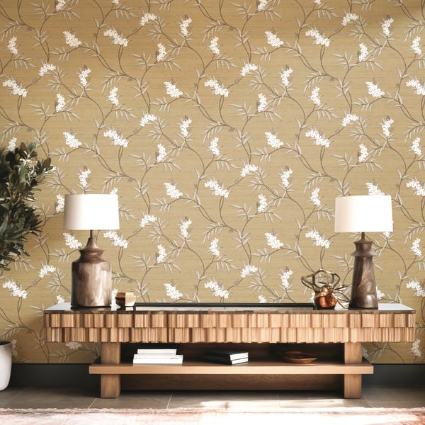 Galerie Wallpaper Product code: IS33307_2 - Italian Silks And Damasks Wallpaper Collection - Ocher Colours - Ramage Tonale Design