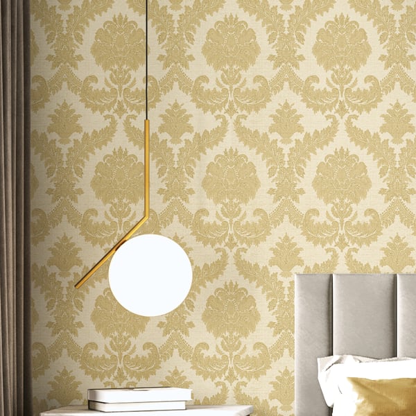 Galerie Wallpaper Product code: IS33332_2 - Italian Silks And Damasks Wallpaper Collection - Yellow Colours - Damasco Imperiale Design
