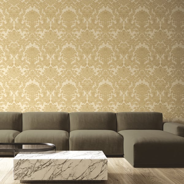 Galerie Wallpaper Product code: IS33342_2 - Italian Silks And Damasks Wallpaper Collection - Yellow Colours - Damasco Quirinale Design