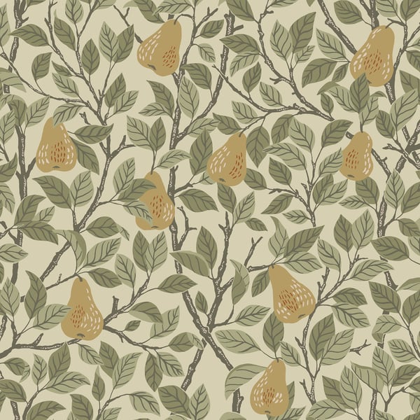 Galerie Wallpaper Product code: S13102 - Sommarang Wallpaper Collection - Green Colours - Leaves and Pears Design