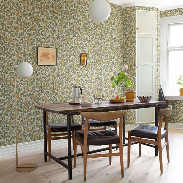 Galerie Wallpaper Product code: S13102R - Sommarang Wallpaper Collection - Green Colours - Leaves and Pears Design