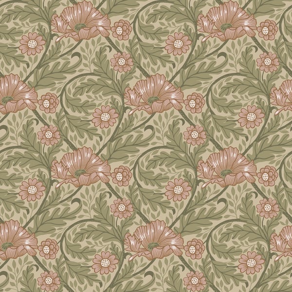 Galerie Wallpaper Product code: S13115 - Sommarang Wallpaper Collection - Green Colours - Garden Floral Design