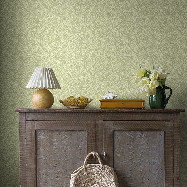Galerie Wallpaper Product code: S55001R - Sommarang Wallpaper Collection - Light green Colours - Mono Leaf Design