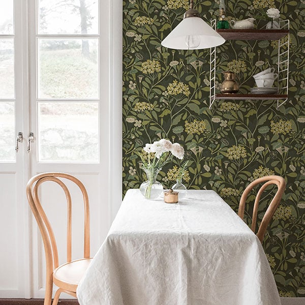 Galerie Wallpaper Product code: S55022R - Sommarang Wallpaper Collection - Dark green Colours - Abstract Flora Design