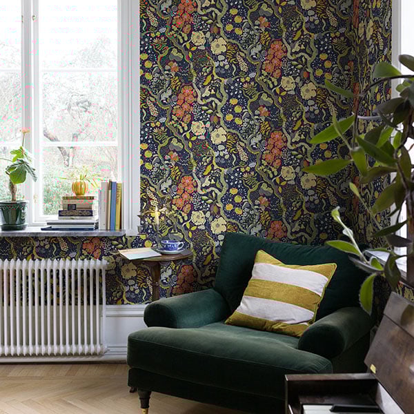 Galerie Wallpaper Product code: S65101R - Sommarang Wallpaper Collection - Blue Multi-coloured Colours - Floral Vines Design
