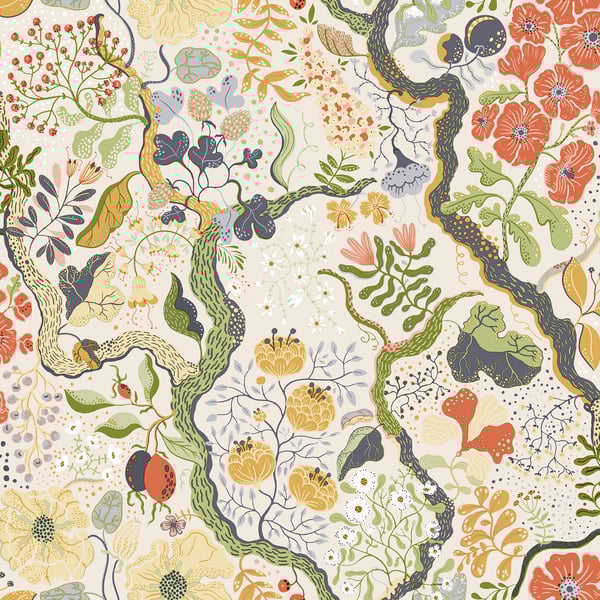 Galerie Wallpaper Product code: S65102 - Sommarang Wallpaper Collection - Green Multi-coloured Colours - Floral Vines Design